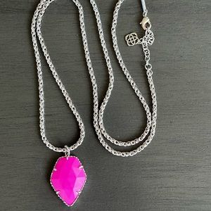 Kendra Scott Hot Pink long pennant necklace